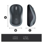 Ratón inalámbrico compacto Logitech M185, modelo 910-002238, en color negro y con diseño ergonómico.