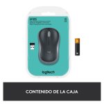 Ratón inalámbrico compacto Logitech M185, modelo 910-002238, en color negro y con diseño ergonómico.