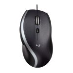 Ratón Logitech modelo LGT-M500, ergonómico con cable y botón de retroceso. SKU 910-003726