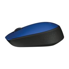 Vista frontal del Logitech M170, ratón inalámbrico gris con diseño compacto, SKU 910-004640