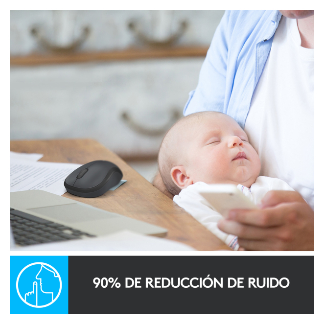 Logitech M220 Silent ratón Oficina Ambidextro RF inalámbrico Óptico 1000 DPI 3 Perfiles de usuario Logitech M220 Silent