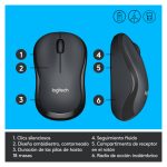 Logitech M220 Silent ratón inalámbrico para oficina, ambidextro, óptico de 1000 DPI, SKU 910-004878