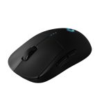 Vista lateral del ratón inalámbrico Logitech G modelo 910-005273, diseñado para juego con sensor óptico de 25600 DPI y uso ambidiestro.