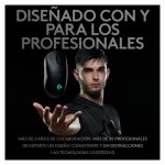 Vista lateral del ratón inalámbrico Logitech G modelo 910-005273, diseñado para juego con sensor óptico de 25600 DPI y uso ambidiestro.