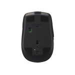Vista frontal del Logitech MX Anywhere 2 Wireless Mobile Mouse, diseñado para mano derecha, con tecnología RF Wireless y Bluetooth, y resolución láser de 1000 DPI. SKU: 910-005314