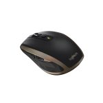 Vista frontal del Logitech MX Anywhere 2 Wireless Mobile Mouse, diseñado para mano derecha, con tecnología RF Wireless y Bluetooth, y resolución láser de 1000 DPI. SKU: 910-005314