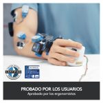 Vista lateral del Ratón Logitech MX Vertical, modelo 910-005448, diseño ergonómico para reducir la tensión en la muñeca.