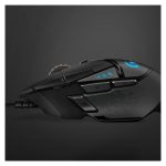 Logitech G502 HERO, ratón gamer con sensor HERO 25K, iluminación RGB, 11 botones programables y peso ajustable. SKU 910-005470