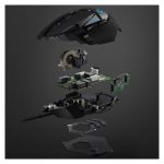 Logitech G502 HERO, ratón gamer con sensor HERO 25K, iluminación RGB, 11 botones programables y peso ajustable. SKU 910-005470