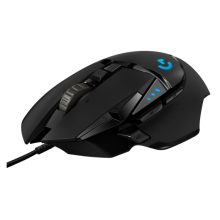 Logitech G502 HERO, ratón gamer con sensor HERO 25K, iluminación RGB, 11 botones programables y peso ajustable. SKU 910-005470