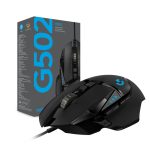 Logitech G502 HERO, ratón gamer con sensor HERO 25K, iluminación RGB, 11 botones programables y peso ajustable. SKU 910-005470