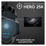 Imagen del ratón Logitech G502 HERO con sensor óptico de alta precisión, 11 botones programables, ajuste de peso y RGB personalizado, SKU 910-005471