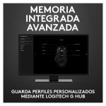 Imagen del ratón Logitech G502 HERO con sensor óptico de alta precisión, 11 botones programables, ajuste de peso y RGB personalizado, SKU 910-005471