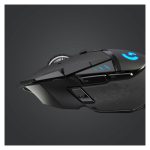 Imagen del Logitech G G502 LIGHTSPEED, ratón para gaming inalámbrico con SKU 910-005567, mostrando su diseño ergonómico y botones programables.
