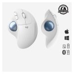 Vista del ratón ergonómico Logitech ERGO M575 con trackball, SKU 910-005870, ideal para reducir el movimiento de la mano.