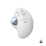 Vista del ratón ergonómico Logitech ERGO M575 con trackball, SKU 910-005870, ideal para reducir el movimiento de la mano.