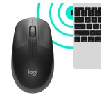 Logitech M190, ratón inalámbrico con conexión USB y diseño ergonómico. SKU 910-005905.