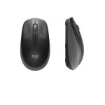 Logitech M190, ratón inalámbrico con conexión USB y diseño ergonómico. SKU 910-005905.