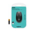 Logitech M190, ratón inalámbrico con conexión USB y diseño ergonómico. SKU 910-005905.