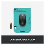 Logitech M190, ratón inalámbrico con conexión USB y diseño ergonómico. SKU 910-005905.