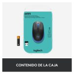 Logitech M190 ratón inalámbrico, diseño ergonómico, color negro, SKU: 910-005907