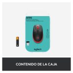 Ratón inalámbrico Logitech M190 con diseño ergonómico y precisión óptica SKU 910-005908