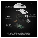 Logitech G 910-005943 ratón para juegos inalámbrico para mano derecha con sensibilidad de 25600 DPI