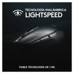 Ratón de juego Logitech G, modelo 910-006106, diseñado para la mano derecha, con conectividad RF Wireless y Bluetooth, y sensor óptico de 25600 DPI.
