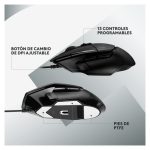 Imagen del ratón Logitech G502 X, un dispositivo gaming con sensor avanzado y diseño ergonómico. SKU: 910-006139