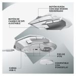 Vista del ratón inalámbrico Logitech G G502 X LIGHTSPEED con tecnología avanzada y alto rendimiento, SKU 910-006190