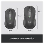 Ratón inalámbrico Logitech Signature M650 con diseño ergonómico para uso prolongado, SKU 910-006253
