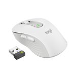 Ratón inalámbrico Logitech Signature M650 para negocios, blanco, adecuado para manos pequeñas o medianas, con conectividad Logi Bolt y Bluetooth, incluye la tecnología SmartWheel. SKU 910-006275.