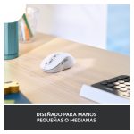 Ratón inalámbrico Logitech Signature M650 para negocios, blanco, adecuado para manos pequeñas o medianas, con conectividad Logi Bolt y Bluetooth, incluye la tecnología SmartWheel. SKU 910-006275.