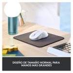 Vista frontal del Logitech Signature M650 L para Business, ratón inalámbrico blanco, diseñado para manos grandes, con tecnología Logi Bolt y SmartWheel. SKU 910-006349.