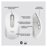 Vista frontal del Logitech Signature M650 L para Business, ratón inalámbrico blanco, diseñado para manos grandes, con tecnología Logi Bolt y SmartWheel. SKU 910-006349.