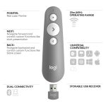Presentador inalámbrico Logitech R500, control remoto para presentaciones con SKU 910-006520