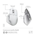 Vista cercana del ratón Logitech 910-006572 diseñado para la oficina, apto para la mano derecha con conectividad Bluetooth y laser de 8000 DPI