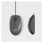 Ratón óptico Logitech M100 con conexión USB y diseño ergonómico. SKU: 910-006652