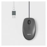Ratón óptico Logitech M100 con conexión USB y diseño ergonómico. SKU: 910-006652