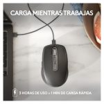 Imagen del Logitech ratón modelo 910-006930, diseñado para uso en oficina, con tecnología RF Wireless y Bluetooth, láser de 8000 DPI, para uso con mano derecha.