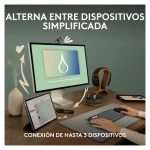 Imagen del ratón para viajes Logitech con SKU 910-007013. Óptico, ambidextro, con conectividad RF Wireless y Bluetooth, 4000 DPI.