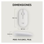 Imagen del ratón para viajes Logitech con SKU 910-007013. Óptico, ambidextro, con conectividad RF Wireless y Bluetooth, 4000 DPI.