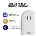 Imagen del ratón para viajes Logitech con SKU 910-007013. Óptico, ambidextro, con conectividad RF Wireless y Bluetooth, 4000 DPI.