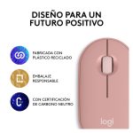 Ratón Logitech 910-007014 para viajes, ambidextro, inalámbrico con RF y Bluetooth, sensor óptico de 4000 DPI