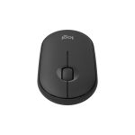 Vista superior del ratón inalámbrico Logitech para viajes, modelo ambidextro con conectividad RF y Bluetooth, sensor óptico de 4000 DPI, SKU 910-007015