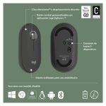 Vista superior del ratón inalámbrico Logitech para viajes, modelo ambidextro con conectividad RF y Bluetooth, sensor óptico de 4000 DPI, SKU 910-007015