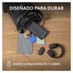 Vista superior del ratón inalámbrico Logitech para viajes, modelo ambidextro con conectividad RF y Bluetooth, sensor óptico de 4000 DPI, SKU 910-007015