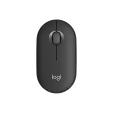 Vista superior del ratón inalámbrico Logitech para viajes, modelo ambidextro con conectividad RF y Bluetooth, sensor óptico de 4000 DPI, SKU 910-007015