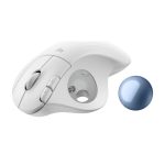 Imagen del ratón ergonómico inalámbrico Logitech ERGO M575S en color negro, SKU 910-007030, diseñado para máxima comodidad y uso prolongado.