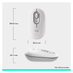 Logitech POP Mouse, color blanco, un ratón inalámbrico Bluetooth con botones programables, clics discretos y tecnología Easy-Switch para usar hasta con 3 dispositivos. SKU: 910-007411